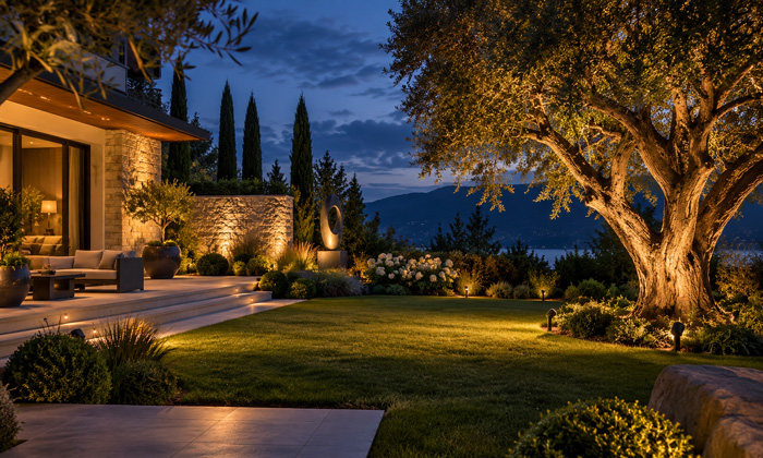 Outdoor spotlights and floodlights