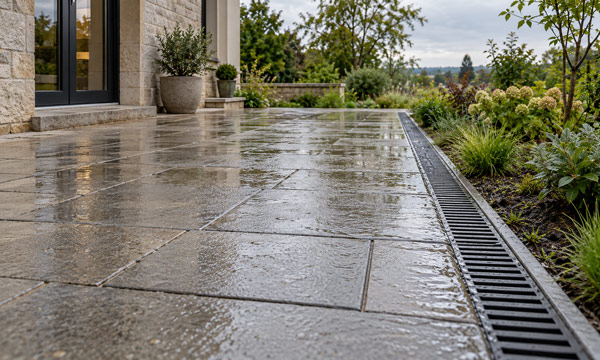 Patio drainage system