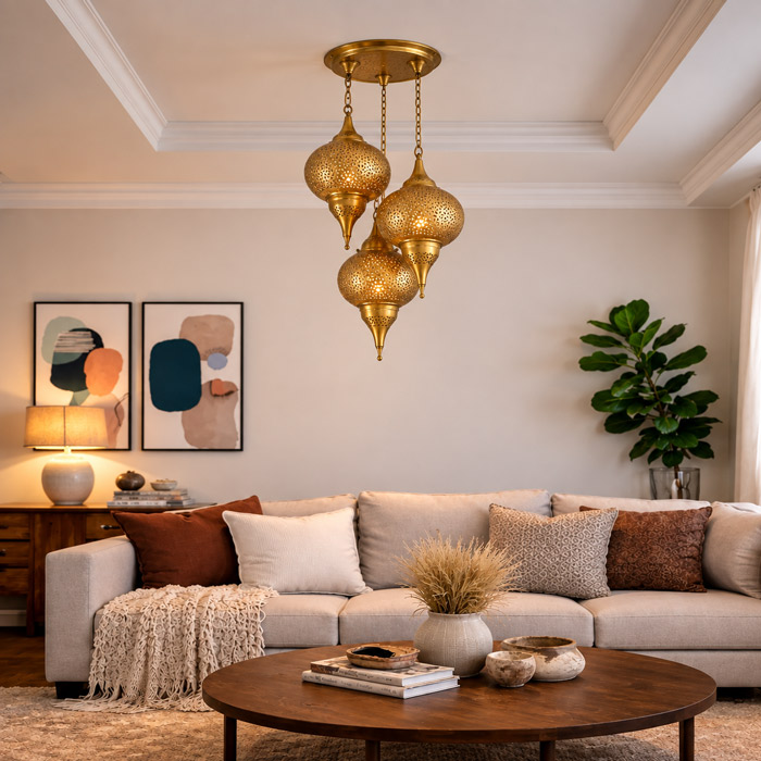 Pierced Brass Pendant for Grouped Arrangements