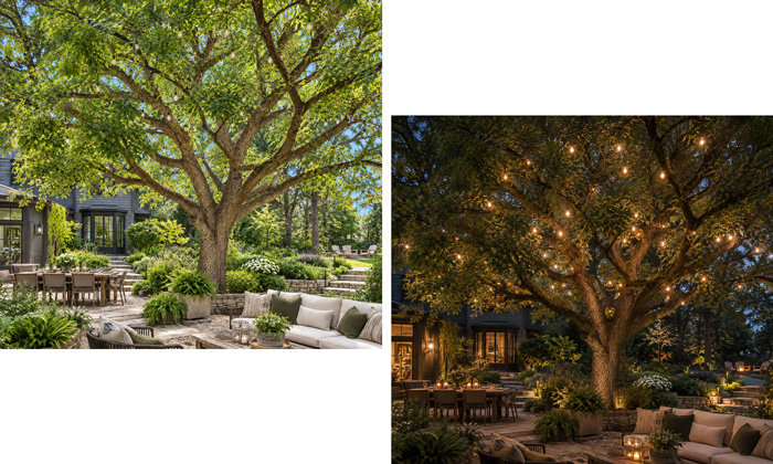 Place Lights Through the Canopy