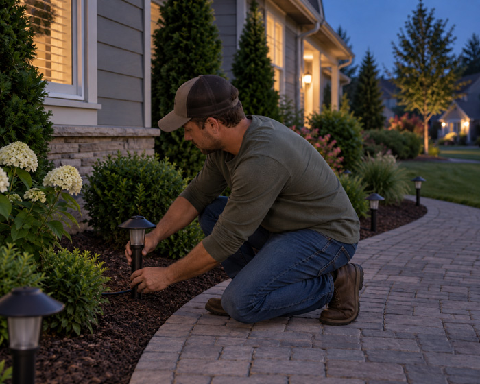 Placing outdoor light fixtures