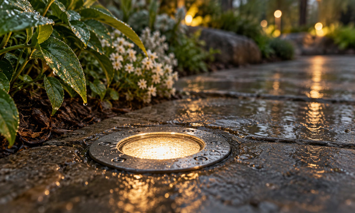 Proteja las luces de jardín de los problemas de humedad.