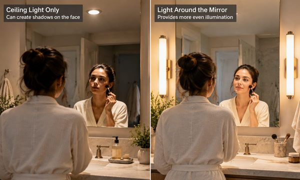 Put Light Around the Mirror Where It Helps