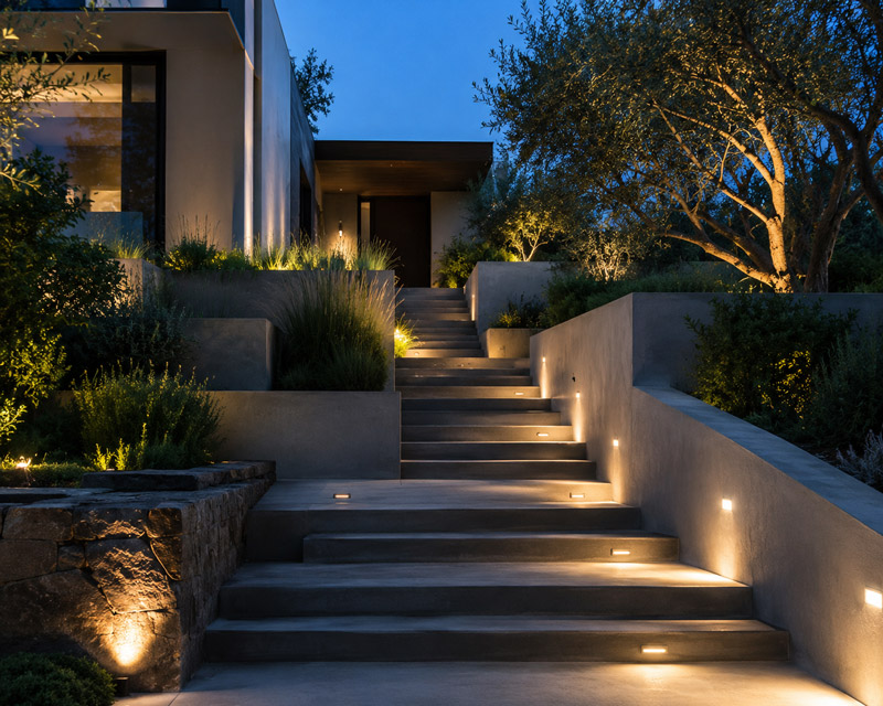 Recessed stair lights