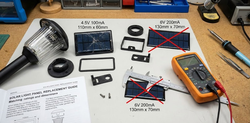 Replacing the Solar Panel of Solar Garden Lights with a Suitable One