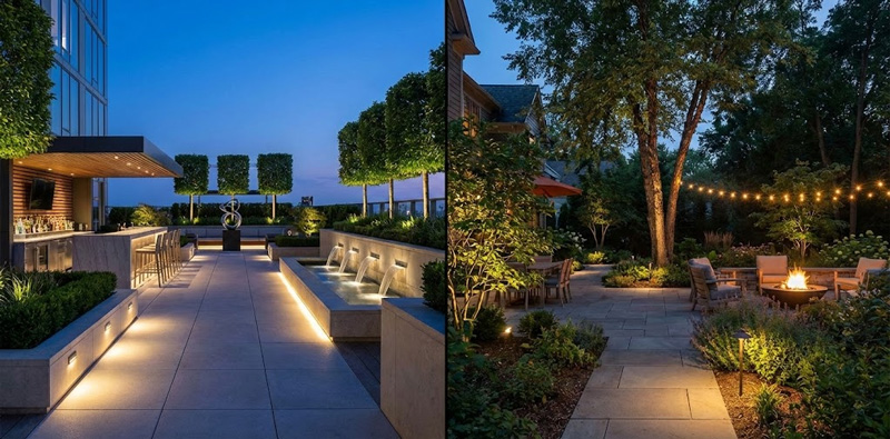 Residential vs. Commercial Landscape Lighting