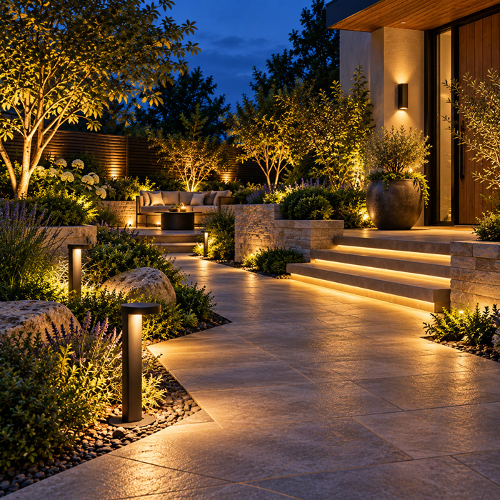 Iluminación exterior segura y confortable