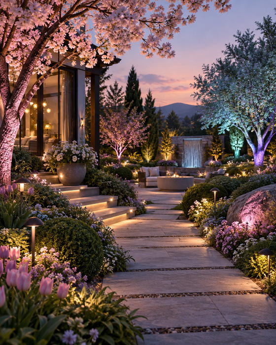 Seasonal color changing garden lights