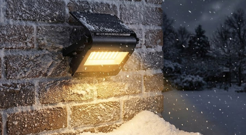 Solar Garden Light in Winter