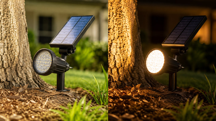 Solar Lighting an Outdoor Tree