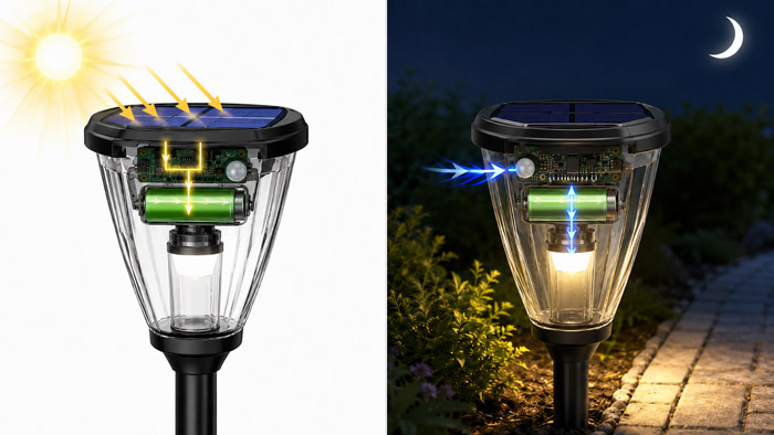Solar Pathway Light Working Principle