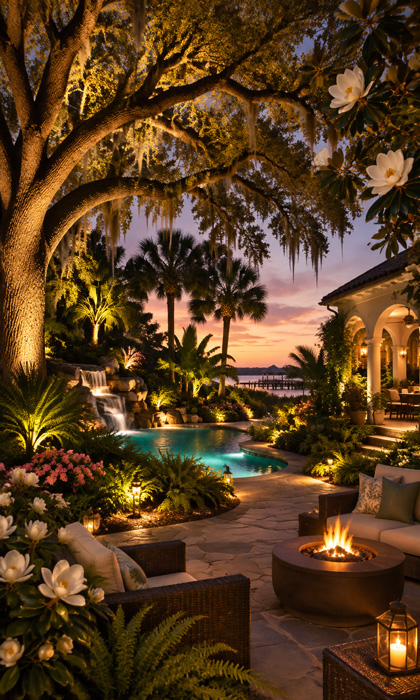 Southern garden lighting