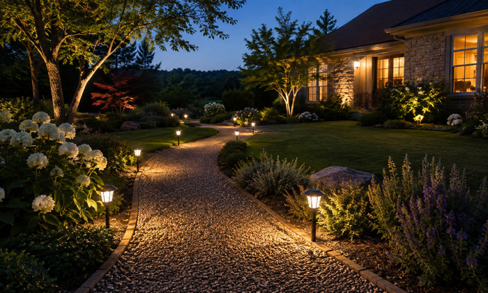 Spacing Solar Lights Along Garden Paths