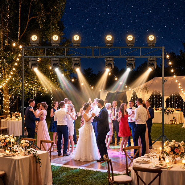 Spotlights for Nighttime Outdoor Weddings