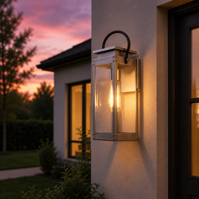 Steel wall garden light