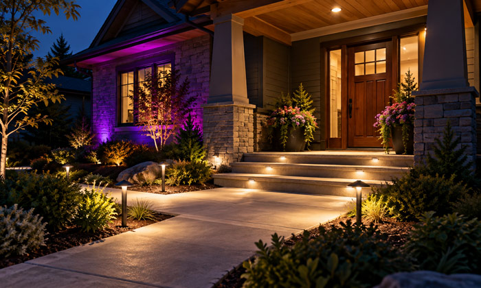 Use Colored Bulbs Outdoors