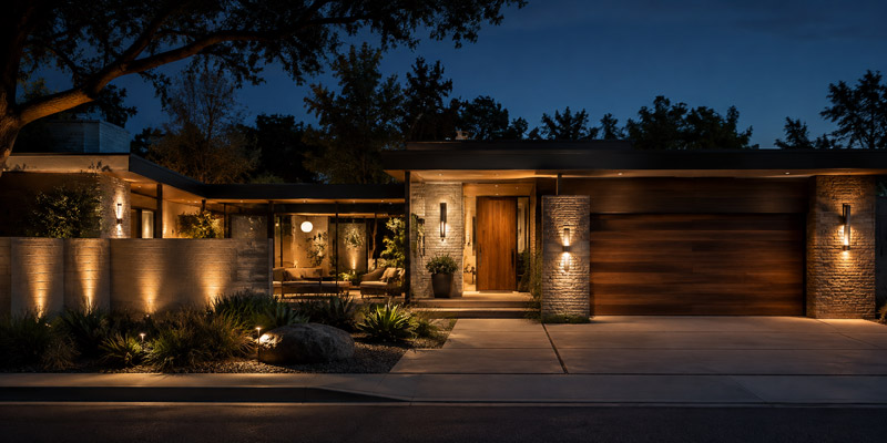 Use Exterior Wall Lighting to Define the House