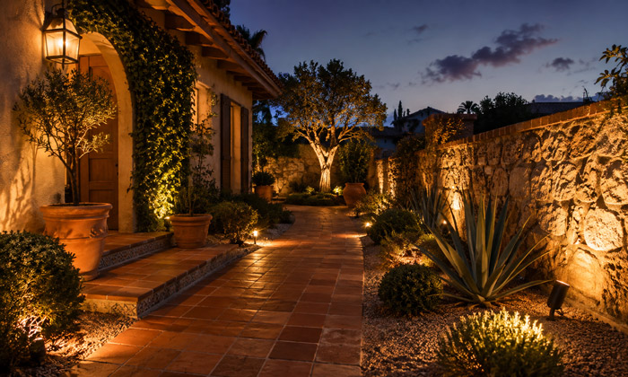 Use Light to Strengthen Terracotta, Stone, and Gravel Landscapes