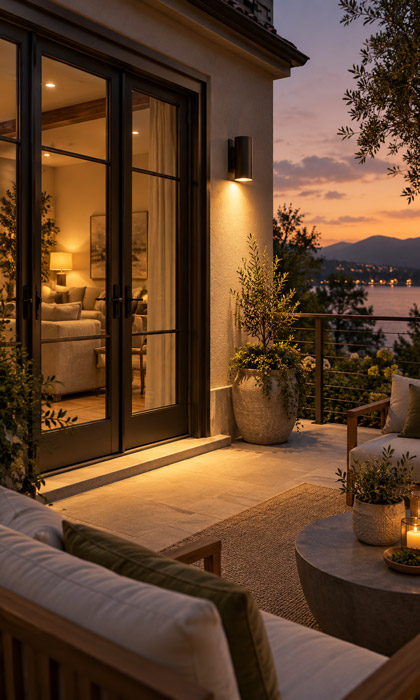 Use Shielded Wall Lights Beside Patio Doors