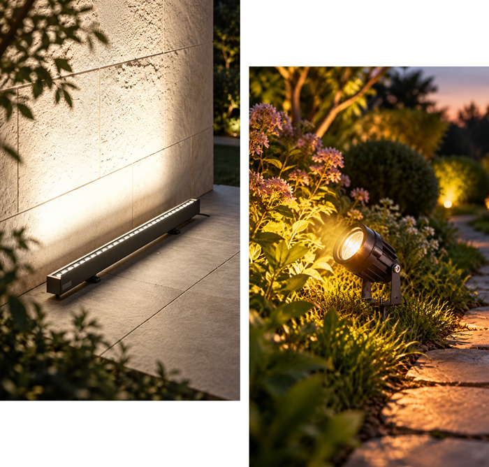 Wall Washer Lighting Compared with Landscape Spotlights