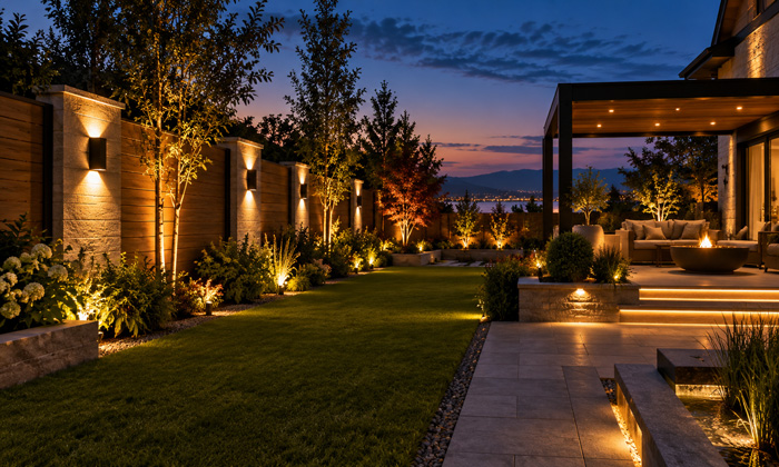 Wall and fence outdoor lighting