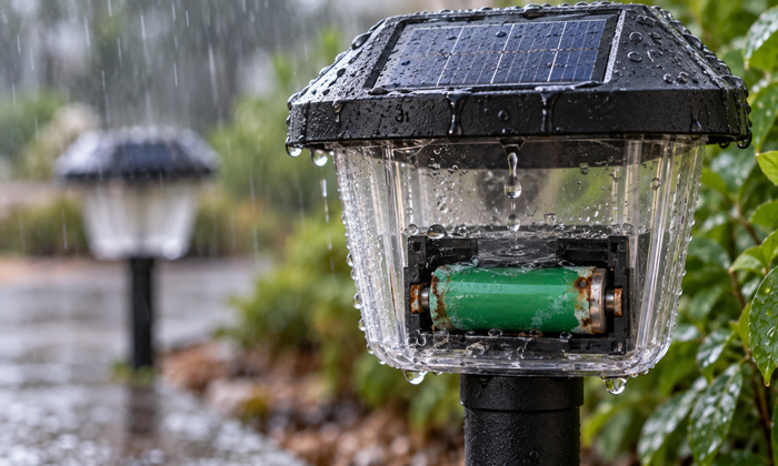 Water intrusion inside solar light