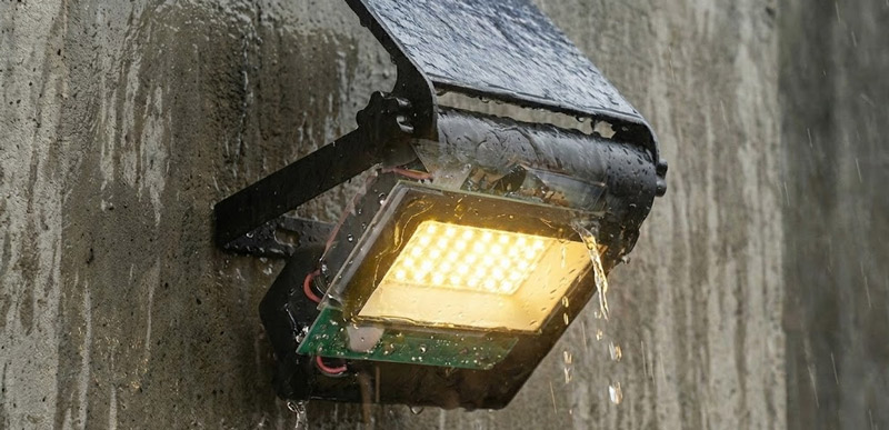 Water leakage in the garden light