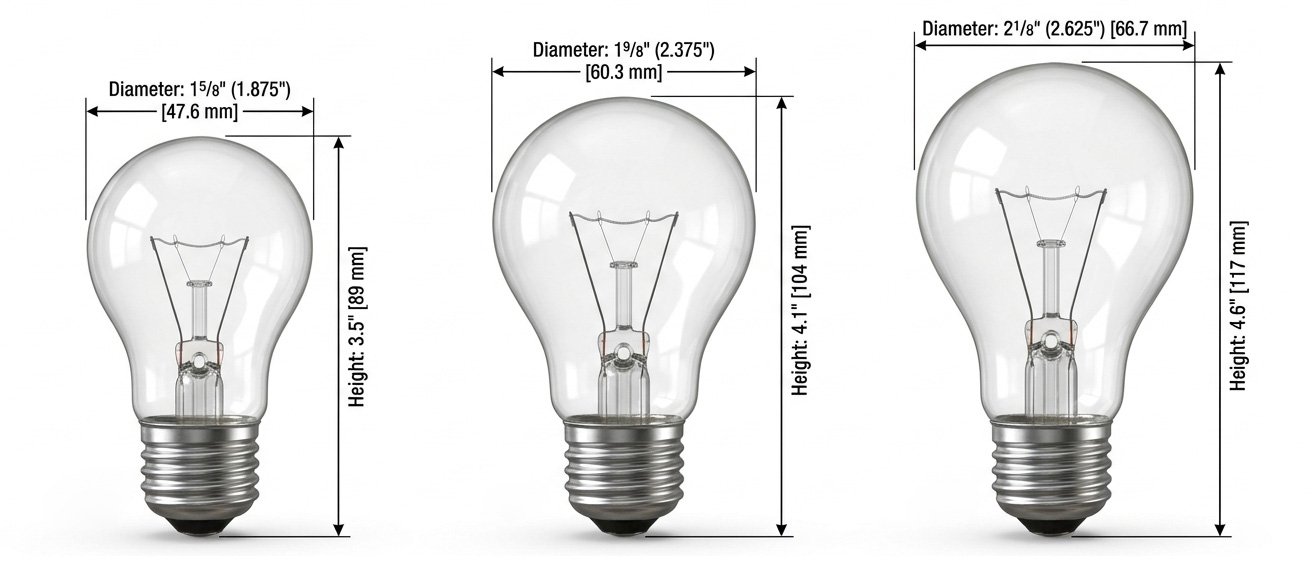 dimensions of the Type A bulb