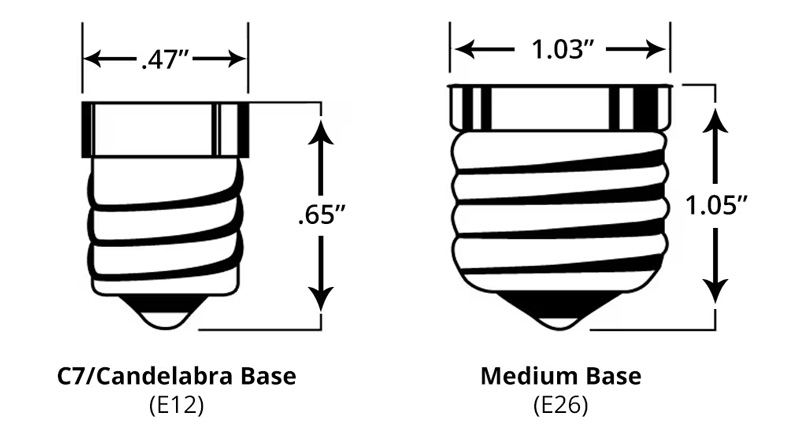 taille de base e12 e26