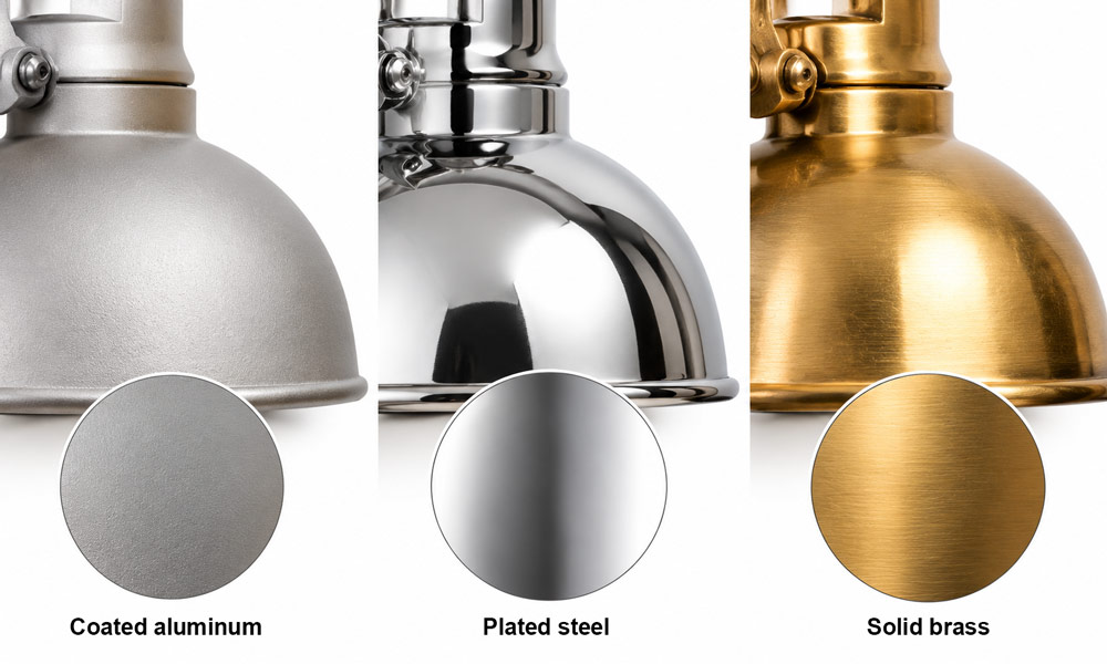 metal surface finish comparison labeled