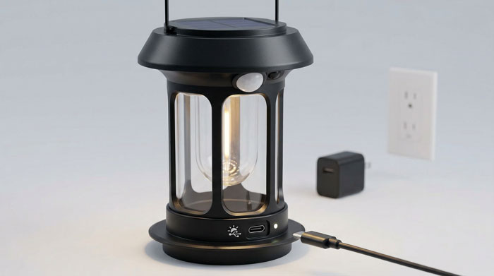 solar and usb rechargeable garden lights