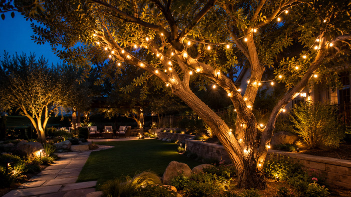 string Lighting an Outdoor Tree