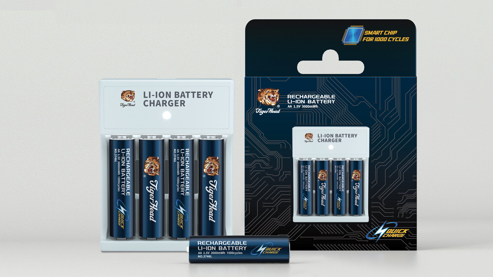 Batería de iones de litio recargable de 1,5 V.