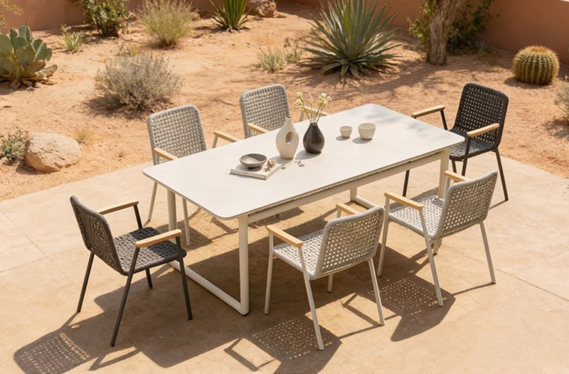 Softi collection elegant teak and aluminum furniture