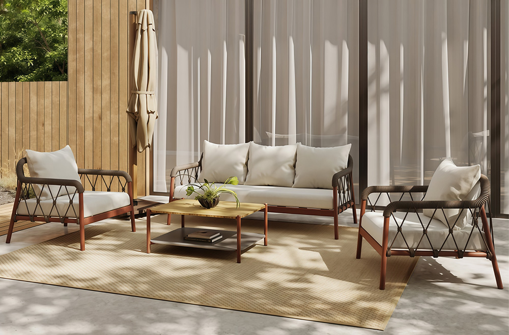 Sofa set suitable for terraces and courtyards