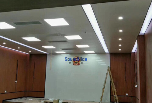 Police Department Installation of channel Grooved acoustic panel