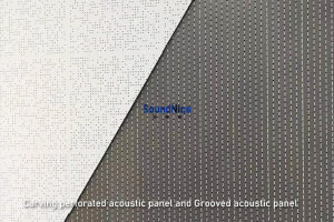 Office Installation Carving perforated acoustic panel and Grooved acoustic panel