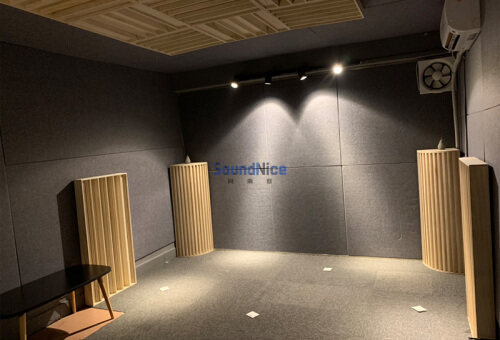 Home audio and video installation PET Acoustic Panel and solid wood QRD diffuser