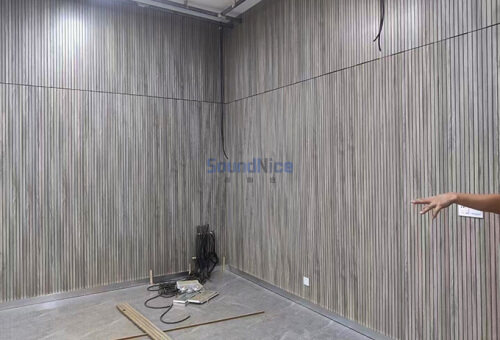 Indoor wall installation trough Grooved Acoustic Panels