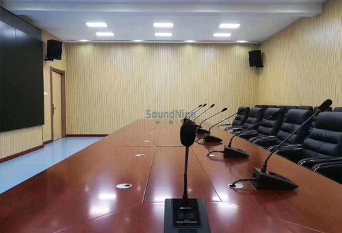 School conference room wall installation Grooved Acoustic Panel