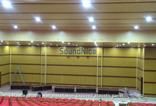 Meeting Room wall installation Grooved acoustic panel