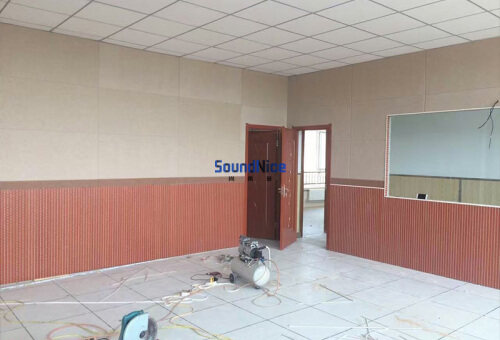 School classroom wall installation Grooved acoustic panel