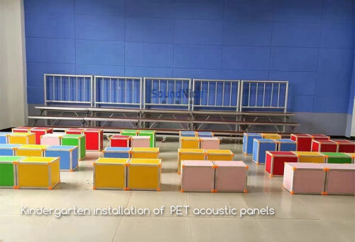 Kindergarten installation of  PET acoustic panels