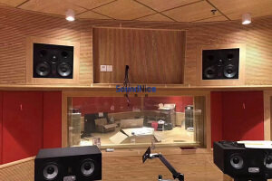 Recording Studio Installation grooved acoustic panels+Perforated Acoustic Panel