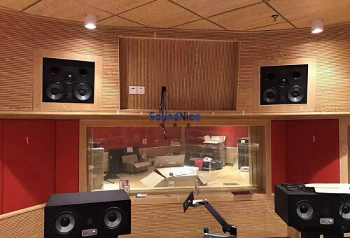 Recording Studio Installation grooved acoustic panels+Perforated Acoustic Panel