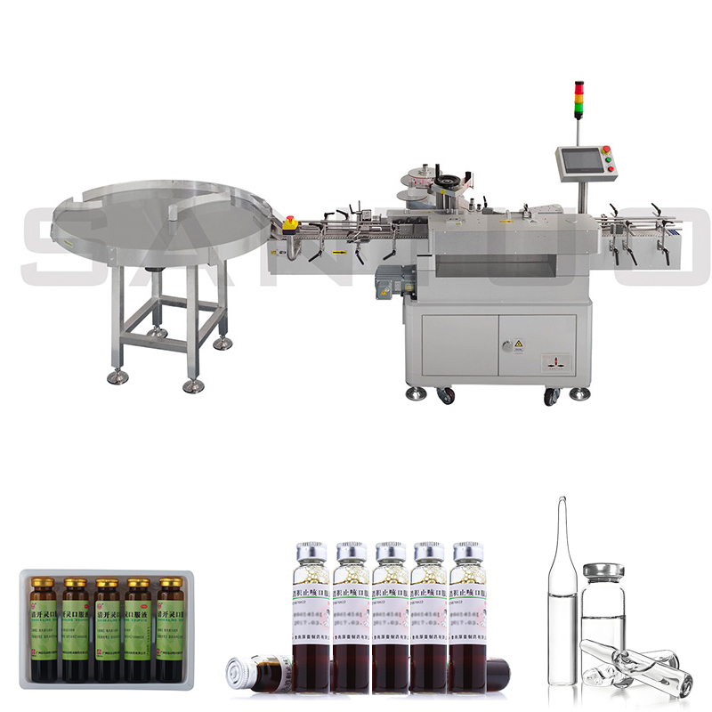 High Speed Round Bottle Labeling Machine with Feeding Turntable