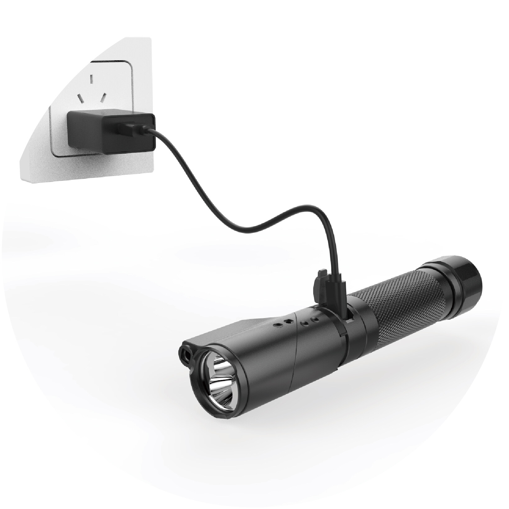 L81R-UV-LASER 1*18650 USB Flashlight
