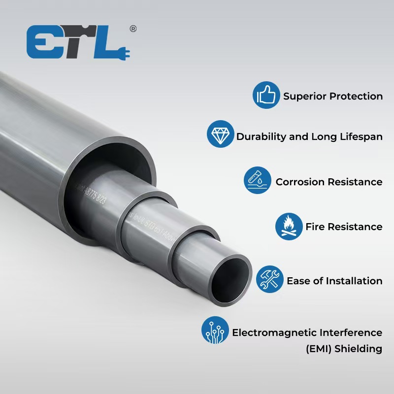 UL651 ETL listed UL651 PVC rigid conduit