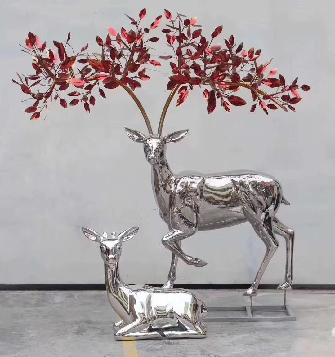 Stainless Steel Deer Sculpture