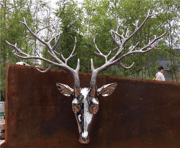Stainless Steel Deer Head Sculpture